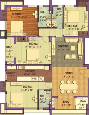 Vinayak Florenza (4BHK+3T (2,115 sq ft) 2115 sq ft)