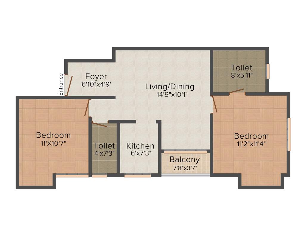 Prudent Habitat (2BHK+2T (990 sq ft) 990 sq ft)