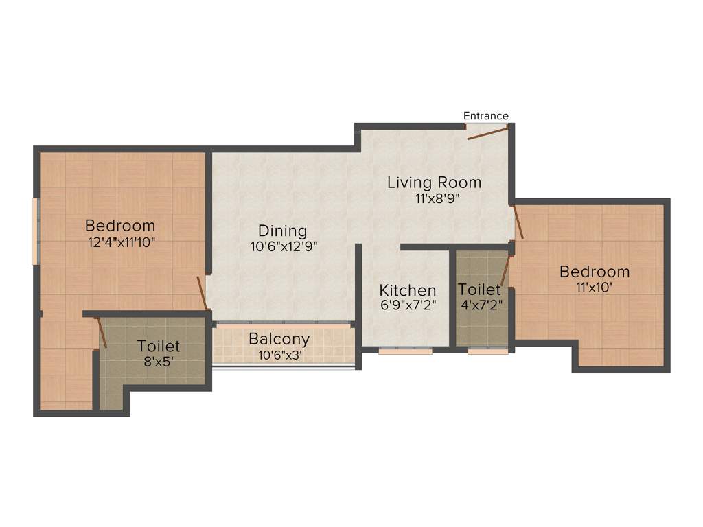 Prudent Habitat (2BHK+2T (1,043 sq ft) 1043 sq ft)