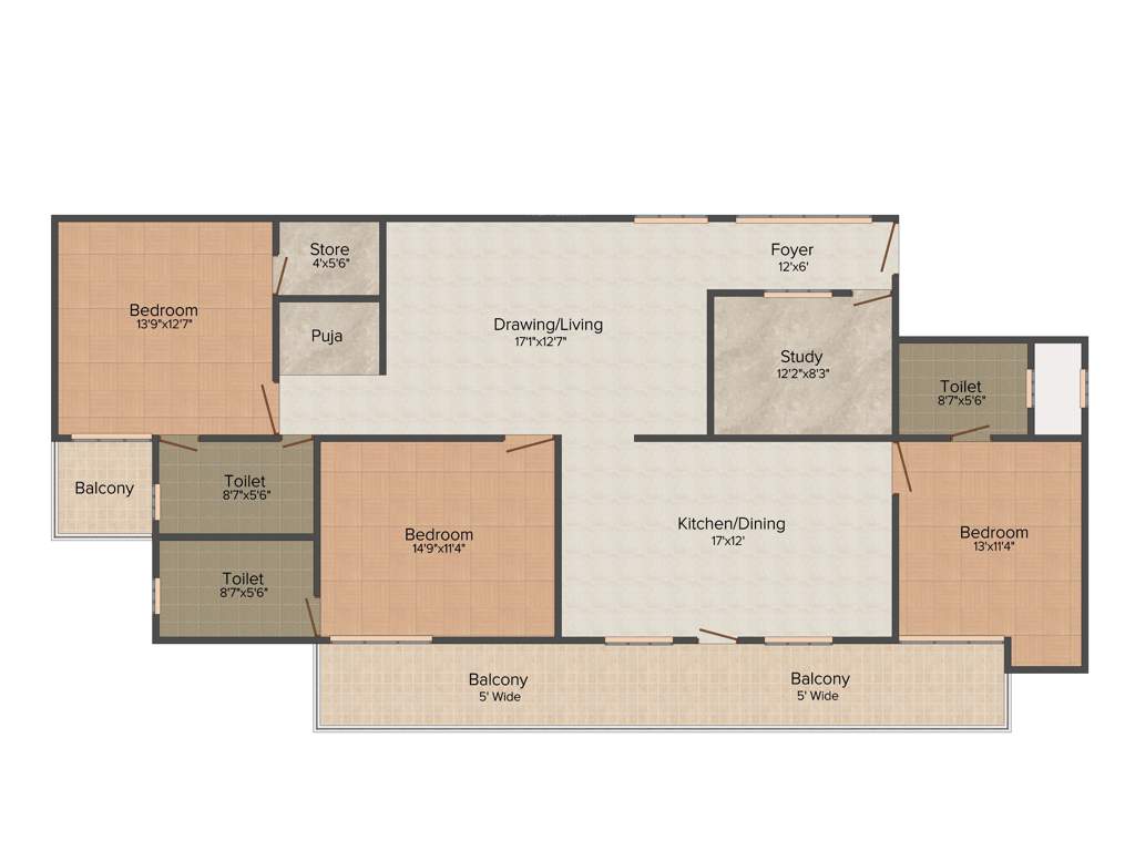 Ganpati Kings County (3BHK+3T (1,880 sq ft) 1880 sq ft)