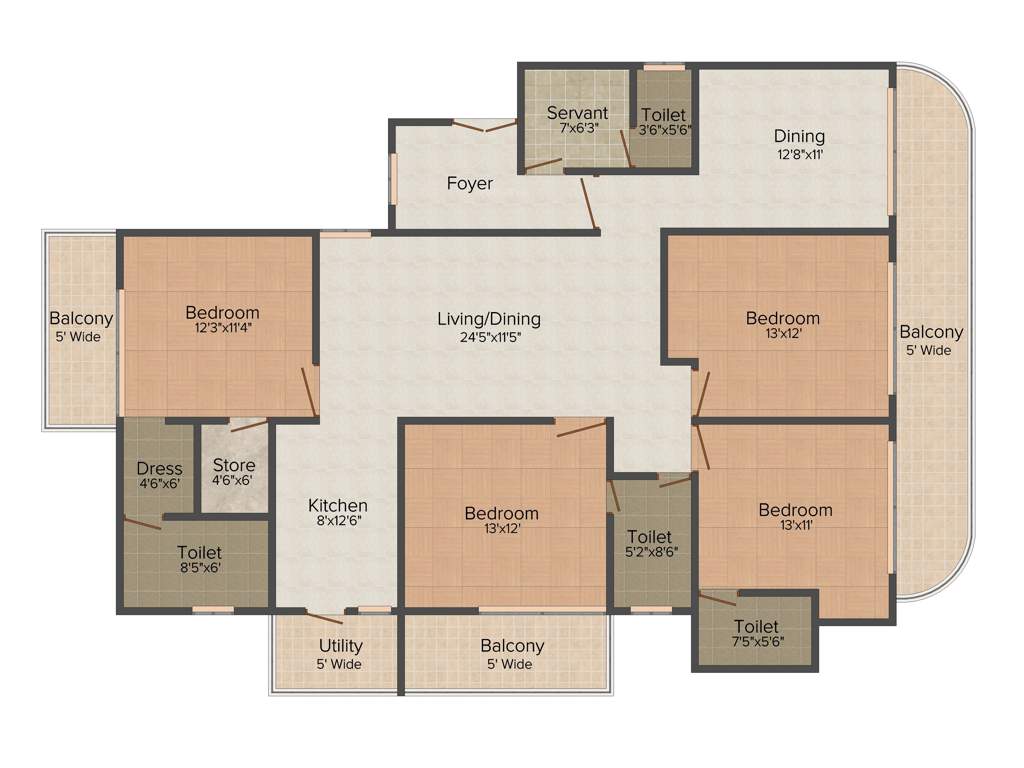 Ganpati Kings County (4BHK+4T (2,350 sq ft) 2350 sq ft)