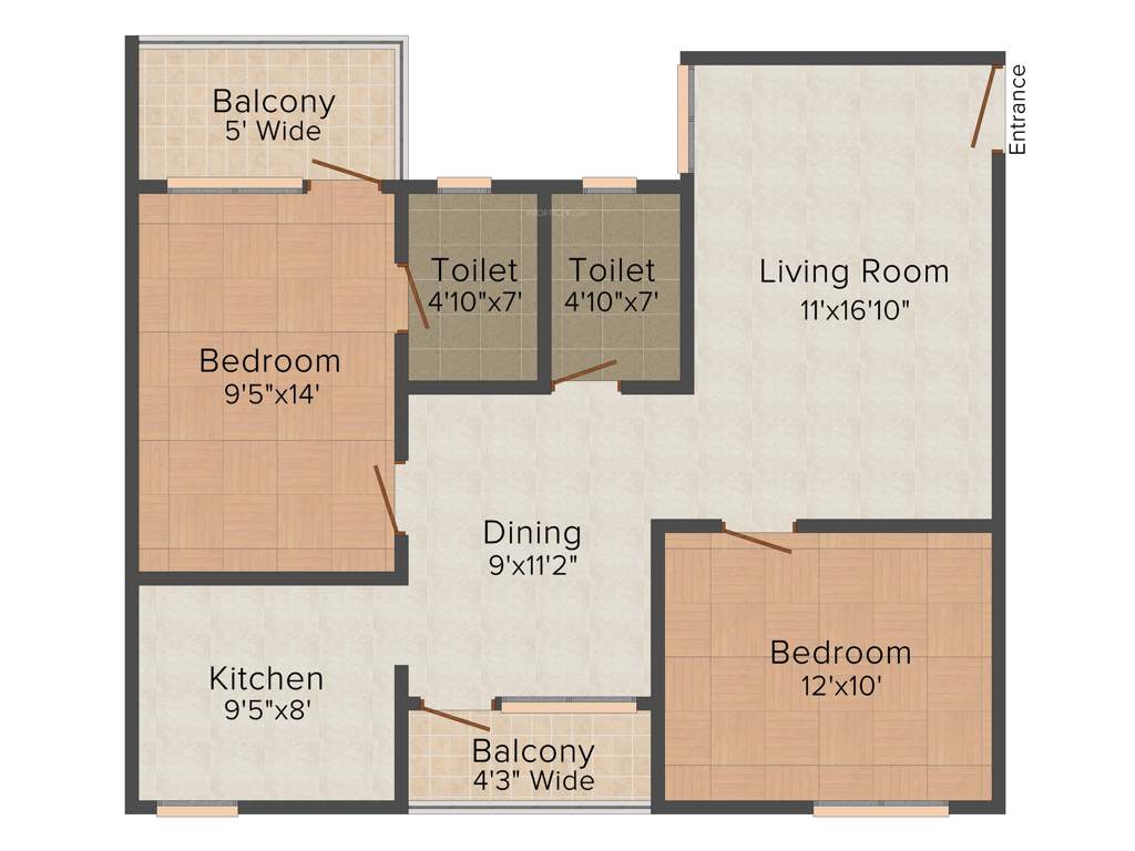 Acropolis (2BHK+2T (1,144 sq ft) 1144 sq ft)
