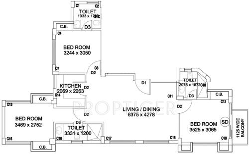 Prudent Sri Krishna (3BHK+3T (1,413 sq ft) 1413 sq ft) Prudent Sri Krishna (3BHK+3T (1,413 sq ft) 1413 sq ft)