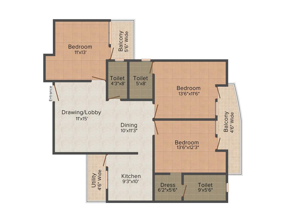 Pushpanjali Seasons (3BHK+3T (1,675 sq ft) 1675 sq ft)