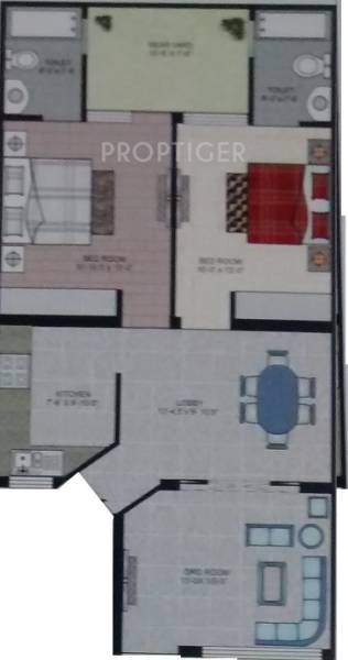 Pushpanjali Rajpath (2BHK+2T (1,098 sq ft) 1098 sq ft)