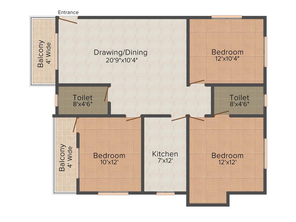 Surekha Vatika (3BHK+2T (1,280 sq ft) 1280 sq ft)