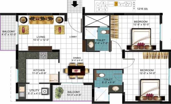 Favourite Elegance (2BHK+2T (1,216 sq ft) 1216 sq ft)