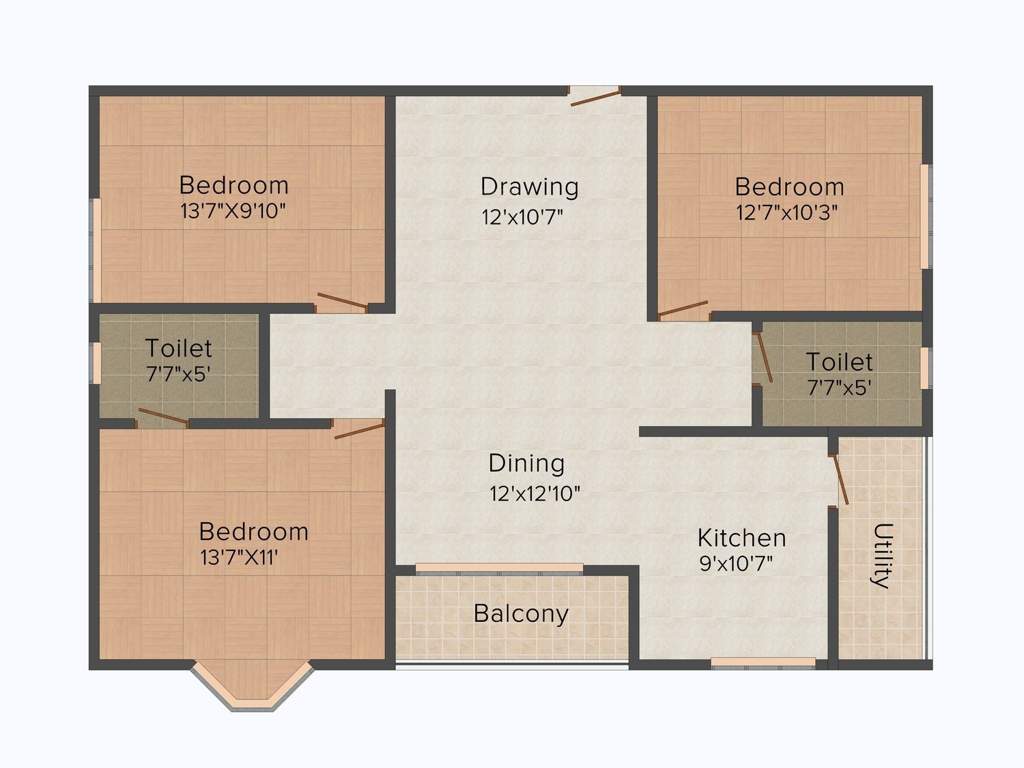 Saudhaa Lotus Residency (3BHK+2T (1,480 sq ft) 1480 sq ft)