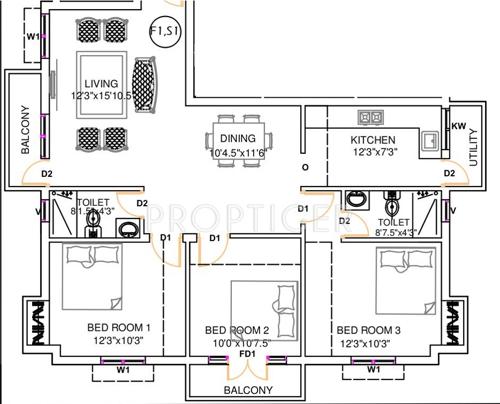 Sree Guru Vandana (3BHK+2T (1,354 sq ft) 1354 sq ft)