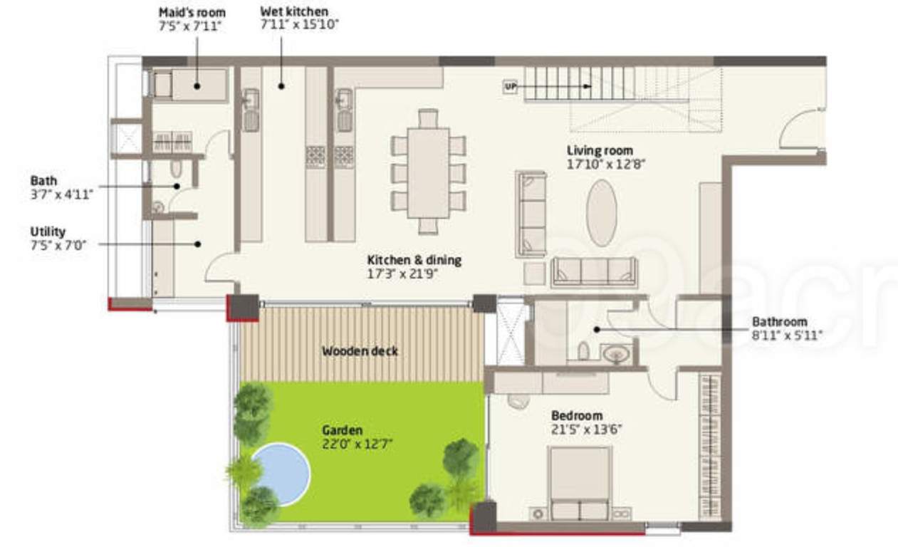  van goghs garden Floor Plan Lower Level Duplex Plan