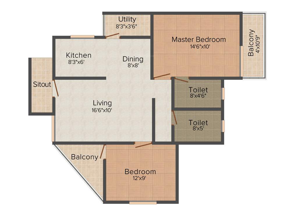 Shivaganga Elegance (2BHK+2T (1,030 sq ft) 1030 sq ft)