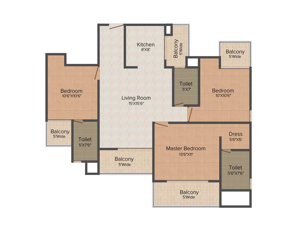 Airwil Golf Green Avenue (3BHK+3T (1,600 sq ft) 1600 sq ft)