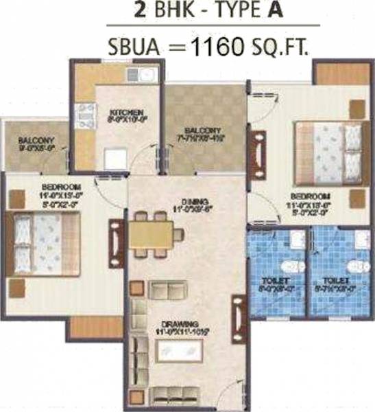 G S Build Samriddhi Seven Heaven (2BHK+2T (1,160 sq ft) 1160 sq ft)