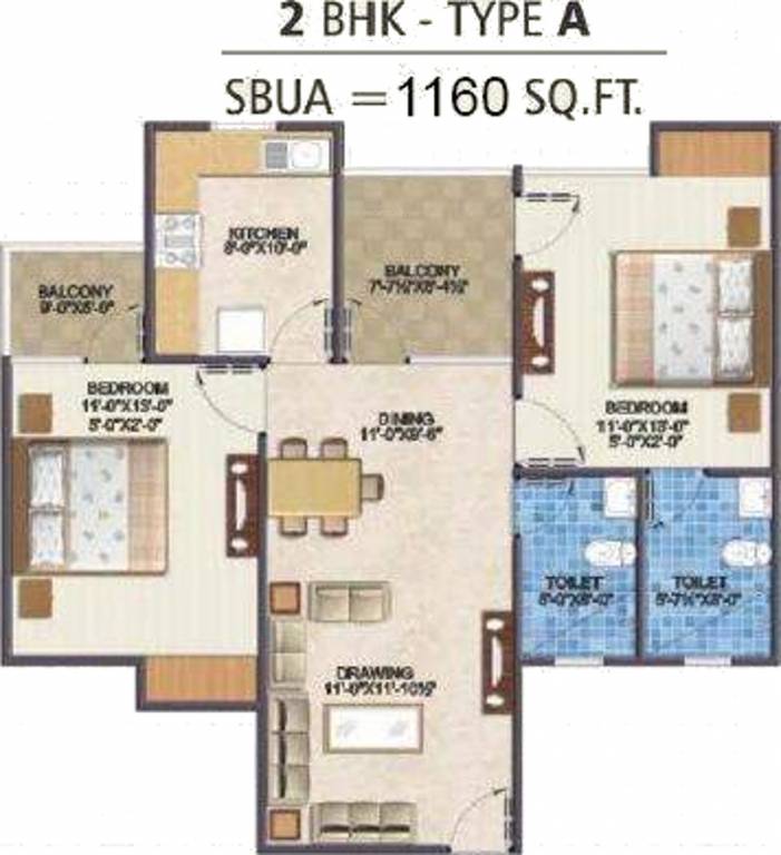 G S Build Samriddhi Seven Heaven (2BHK+2T (1,160 sq ft) 1160 sq ft)