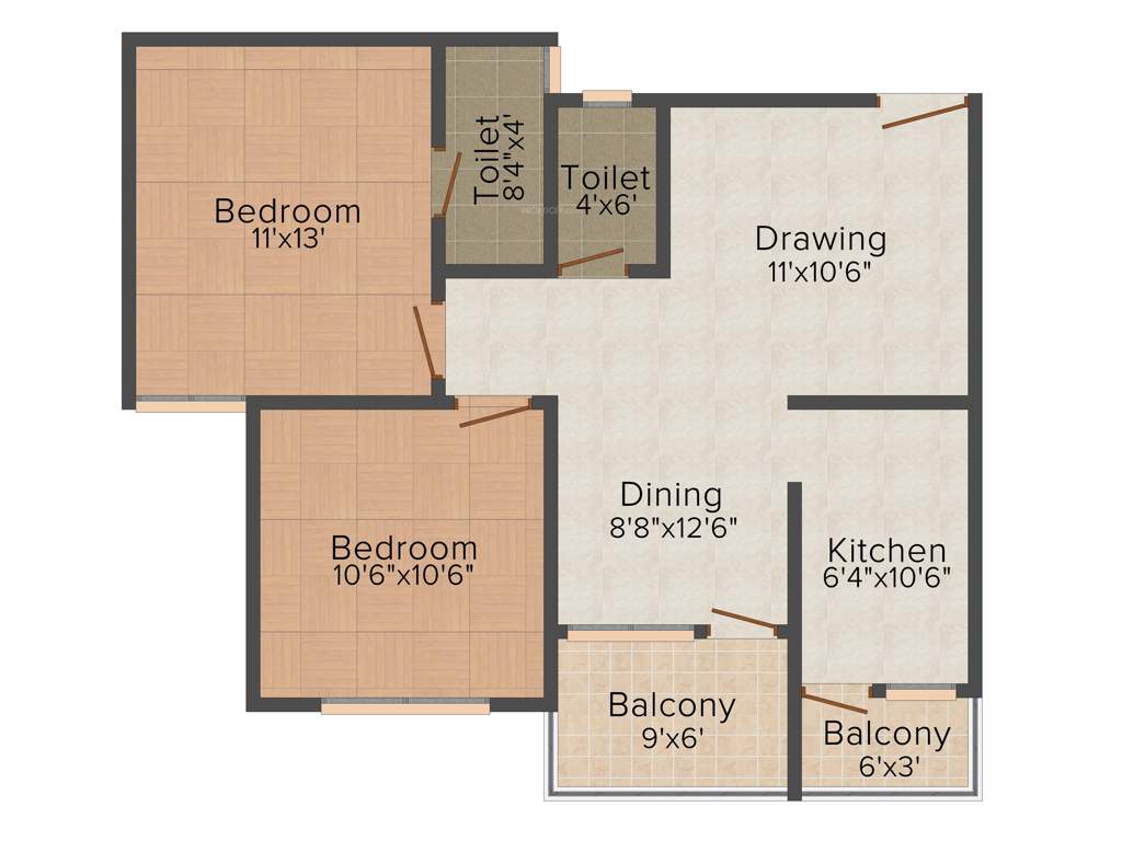 Soumya Parklands (2BHK+2T (939 sq ft) 939 sq ft)
