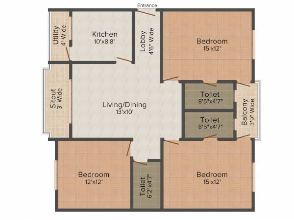 Trust Tower 2 Residency (3BHK+3T (1,460 sq ft) 1460 sq ft) Trust Tower 2 Residency (3BHK+3T (1,460 sq ft) 1460 sq ft)