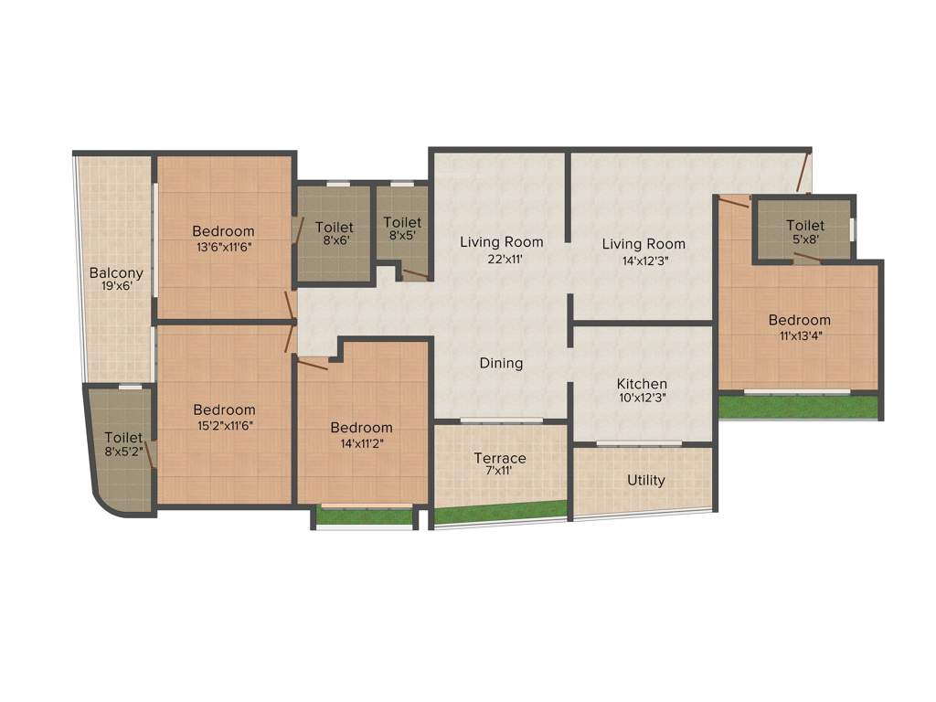 BCM Paradise (4BHK+4T (2,585 sq ft) 2585 sq ft)