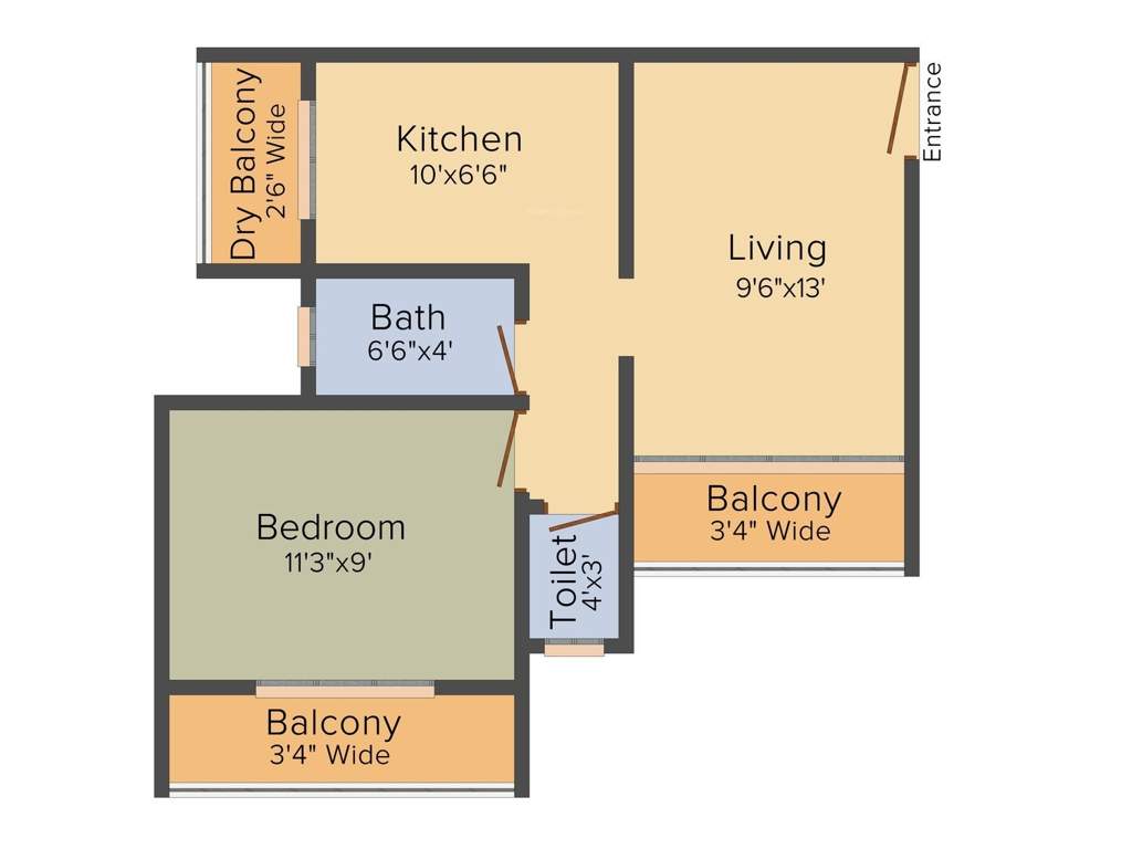 Siddhivinayak Eden (1BHK+1T (695 sq ft) 695 sq ft)