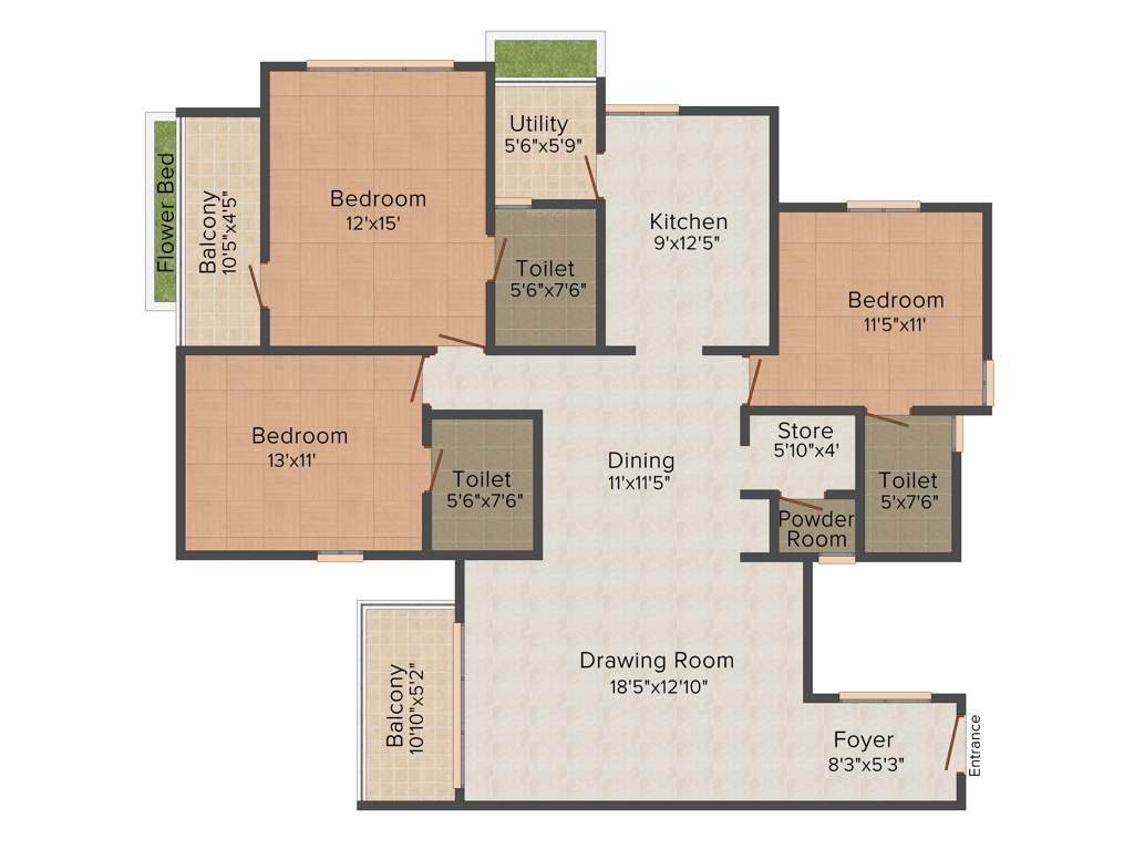 Venus Venus Pahel (3BHK+3T (2,052 sq ft) + Servant Room 2052 sq ft)