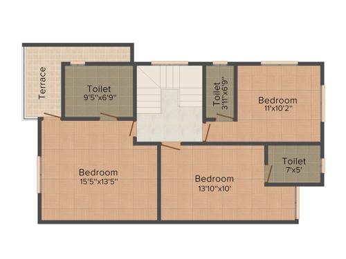 Pacifica Casa Lake Side (4BHK+4T (1,286 sq ft) 1286 sq ft)