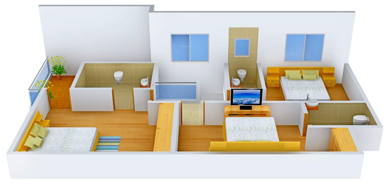 Pacifica Casa Lake Side (4BHK+4T (1,286 sq ft) 1286 sq ft)