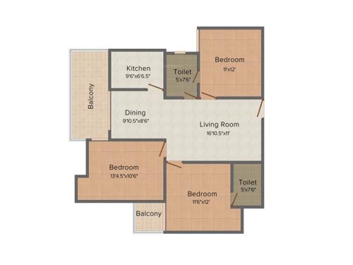 Deepsons Atulya Heights (3BHK+2T (1,675 sq ft) 1675 sq ft)