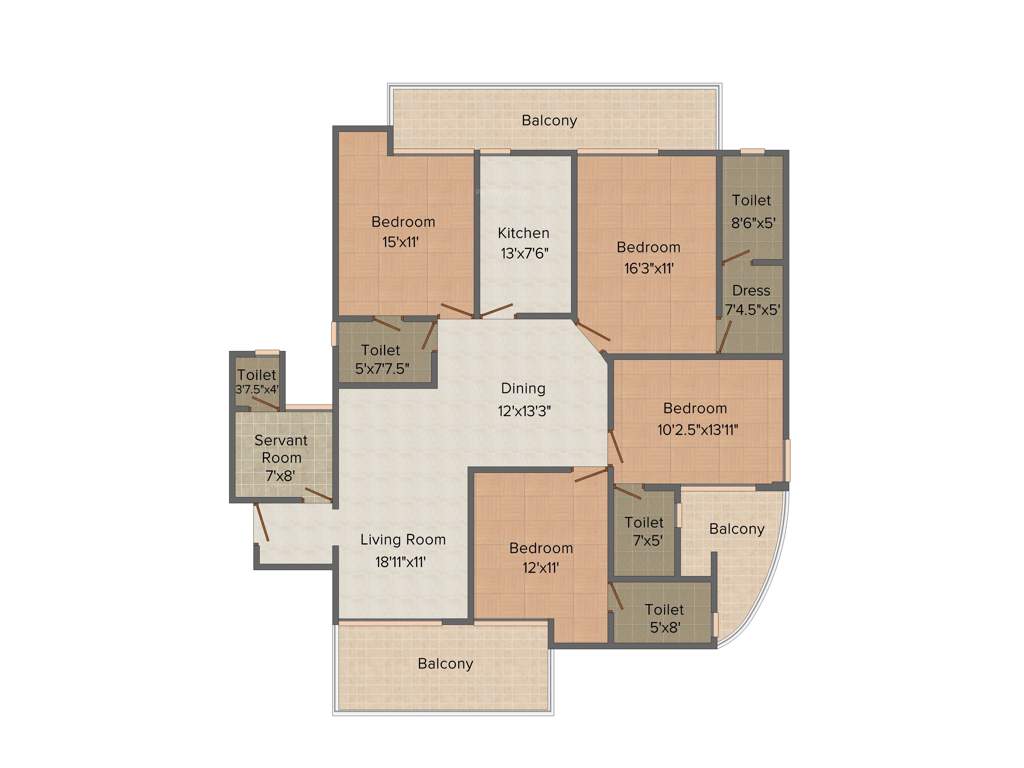 Deepsons Atulya Heights (4BHK+4T (2,690 sq ft) + Servant Room 2690 sq ft)