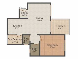 Kohinoor Majesty (1BHK+1T (619 sq ft) 619 sq ft)