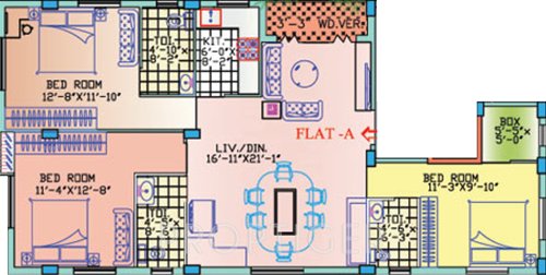Gajraj Plus (3BHK+3T (1,686 sq ft) 1686 sq ft)