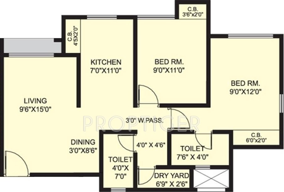 Puraniks Capitol  (2BHK+2T (939 sq ft) 939 sq ft)