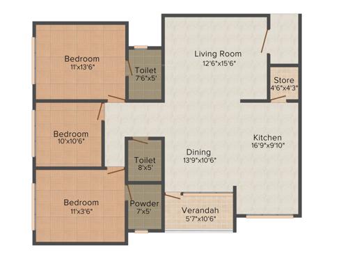 Aavkar Abhilash (3BHK+2T (1,800 sq ft) 1800 sq ft) Aavkar Abhilash (3BHK+2T (1,800 sq ft) 1800 sq ft)