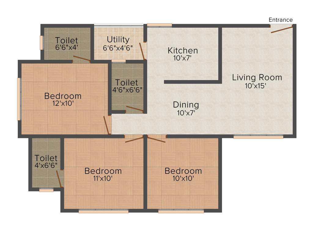 Binori Sampada (3BHK+3T (1,305 sq ft) 1305 sq ft)