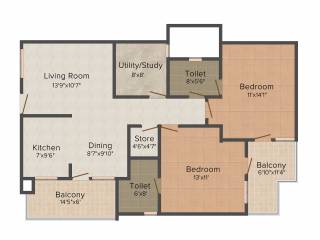 Shubham Gold Homes (2BHK+2T (1,320 sq ft) 1320 sq ft)
