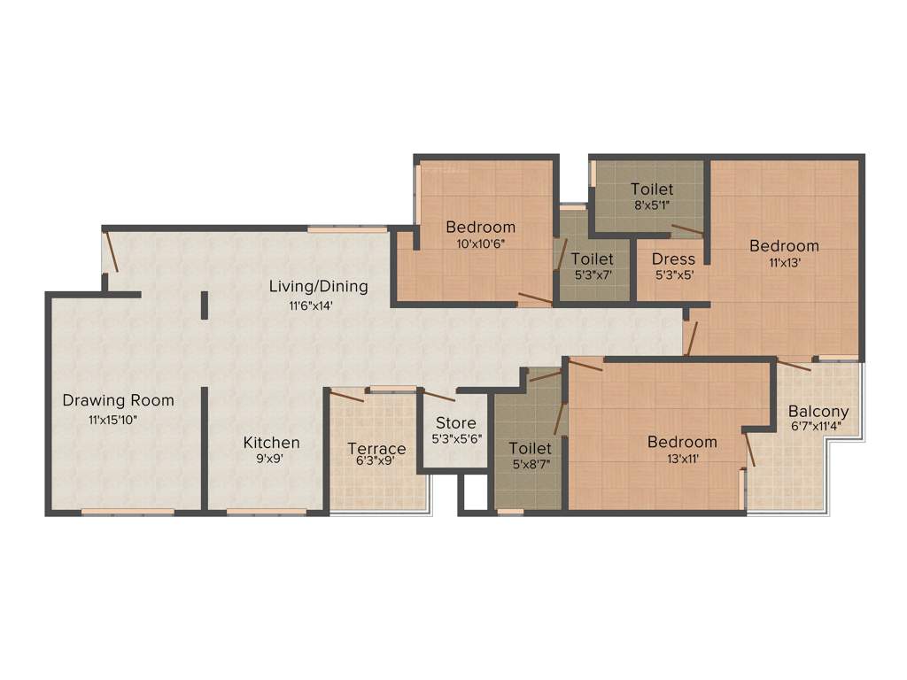 Shubham Gold Homes (3BHK+3T (1,625 sq ft) 1625 sq ft)