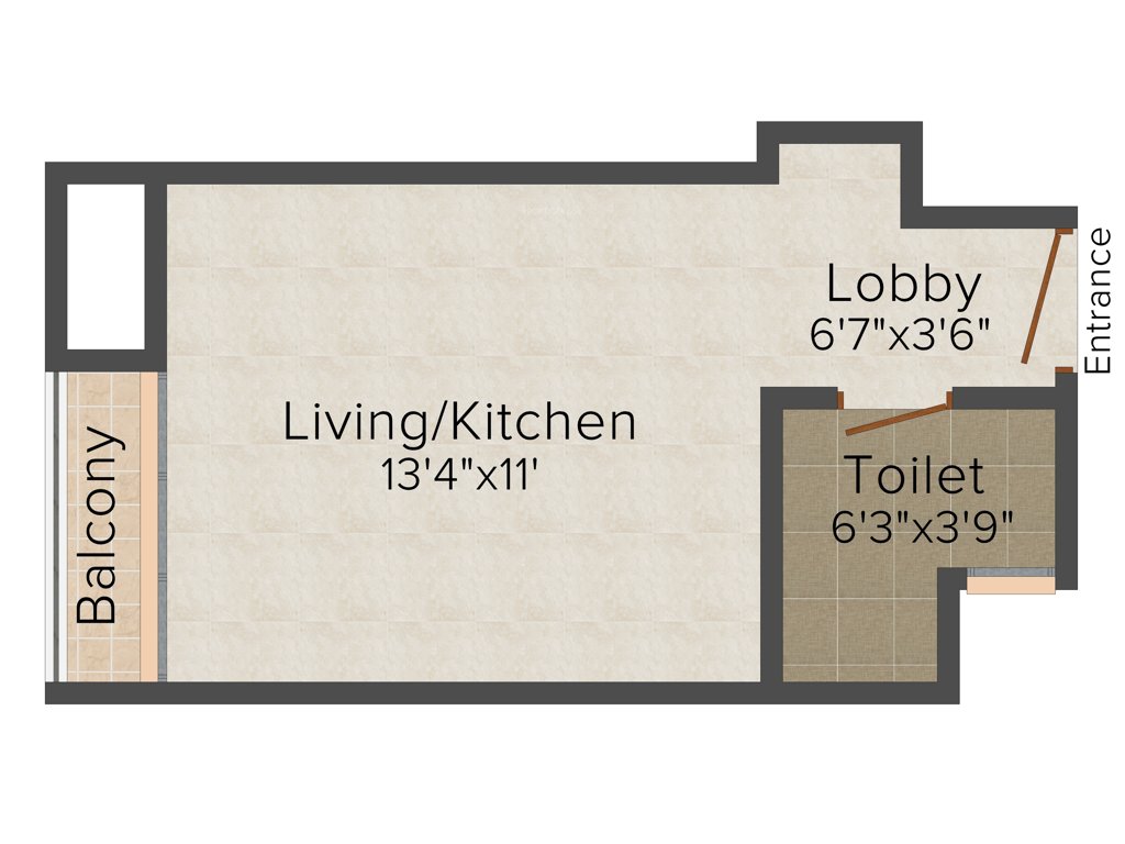 Mahima Studio Panache (1BHK+1T (340 sq ft) 340 sq ft)