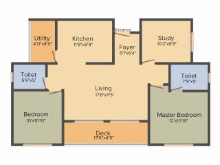 Skylark Ithaca (2BHK+2T (1,268 sq ft) + Study Room 1268 sq ft) Skylark Ithaca (2BHK+2T (1,268 sq ft) + Study Room 1268 sq ft)
