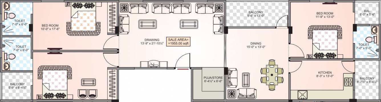 Upasna Abode (3BHK+3T (1,955 sq ft) + Pooja Room 1955 sq ft) Upasna Abode (3BHK+3T (1,955 sq ft) + Pooja Room 1955 sq ft)