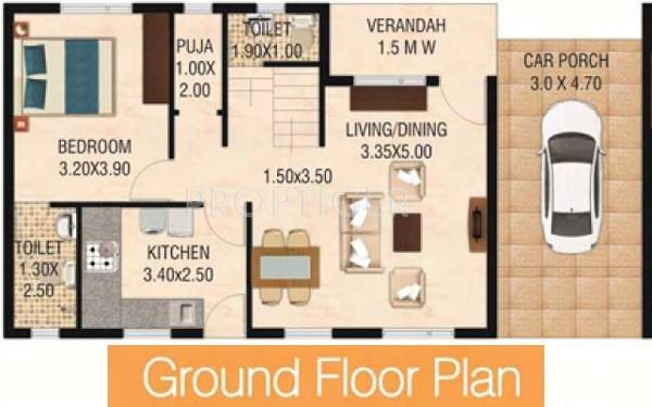 Indiana Kensville (3BHK+3T (1,901 sq ft) + Study Room 1901 sq ft)