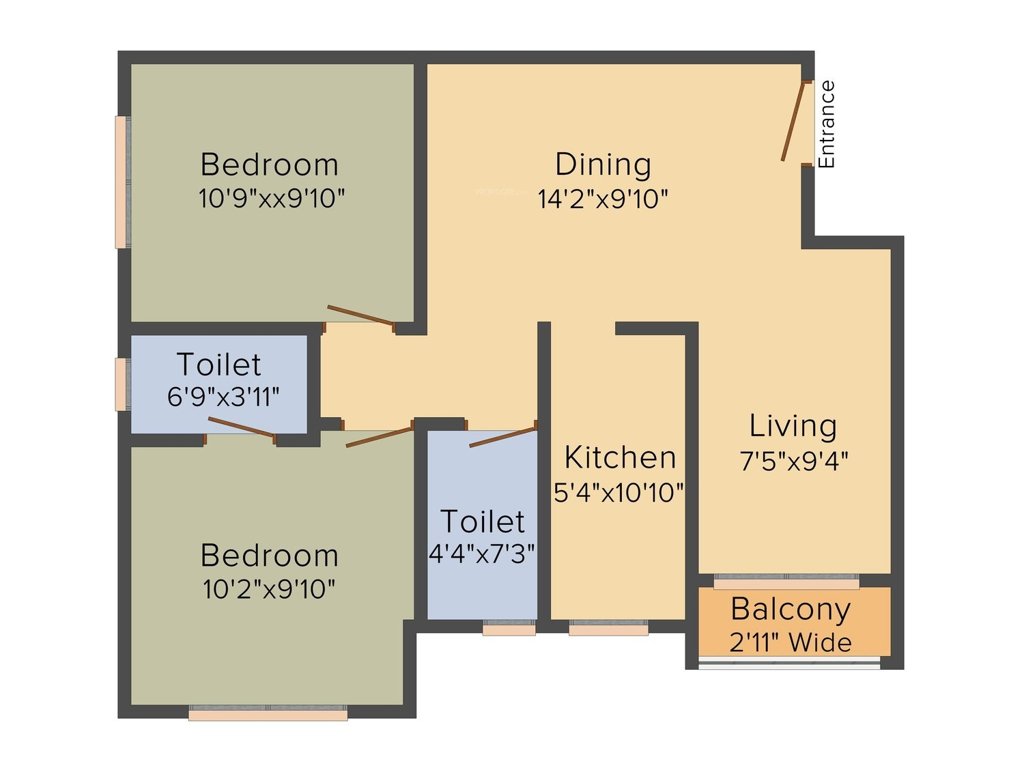 Swagat Skyline (2BHK+2T (960 sq ft) 960 sq ft)