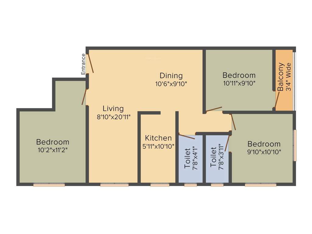 Swagat Skyline (3BHK+2T (1,300 sq ft) 1300 sq ft)