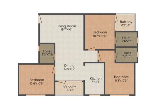 Unique Karol Villa (3BHK+3T (1,469 sq ft) 1469 sq ft)