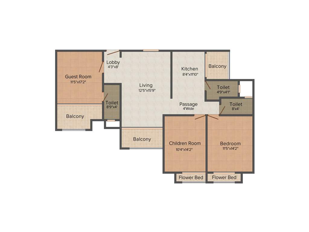 Sumit Sumit Province (3BHK+3T (1,463 sq ft) 1463 sq ft)