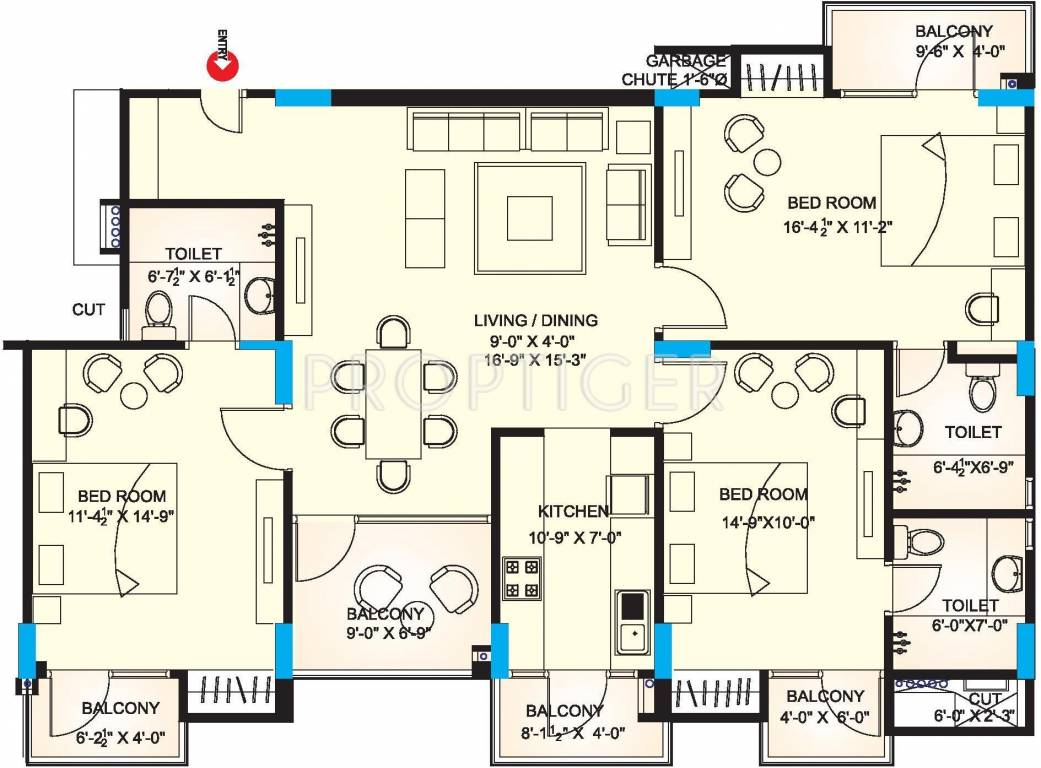 Upasna Rosewood Apartments (3BHK+3T (2,003 sq ft) 2003 sq ft) Upasna Rosewood Apartments (3BHK+3T (2,003 sq ft) 2003 sq ft)