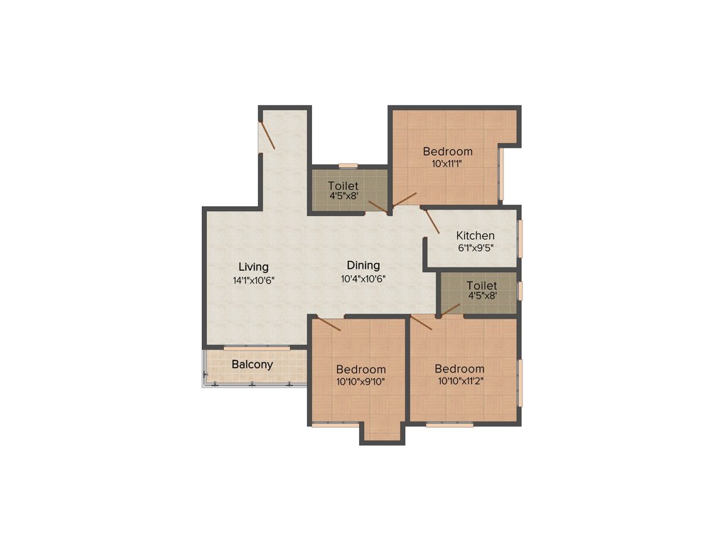 Baron Enclave (3BHK+2T (1,256 sq ft) 1256 sq ft)