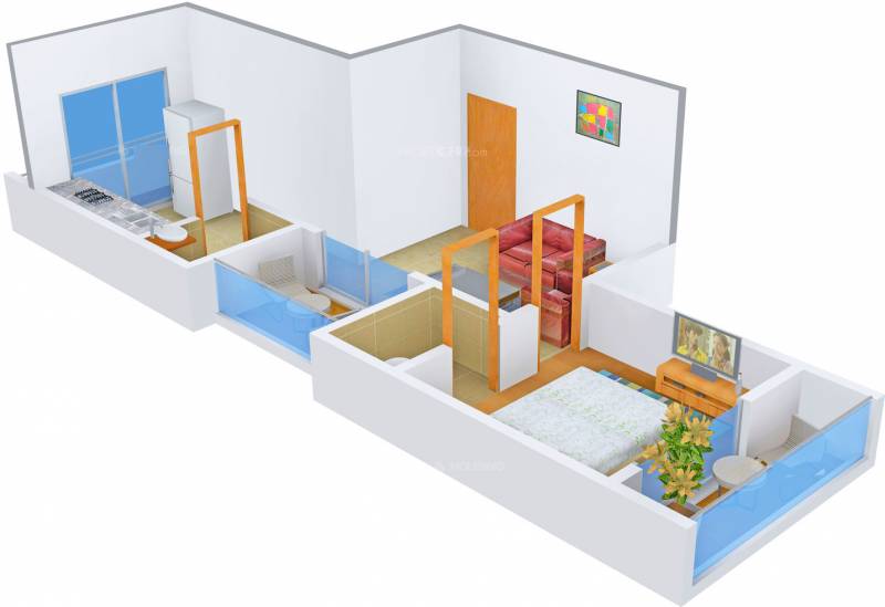 Anchit Shivganga Floor Plan (1BHK+1T (615 sq ft) 615 sq ft)
