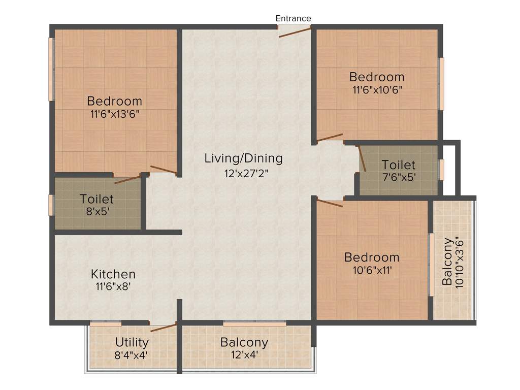 VRR Vista (3BHK+2T (1,420 sq ft) 1420 sq ft)