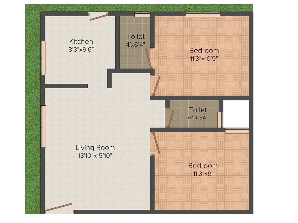 Shree Shree Vishnu Flats (2BHK+2T (876 sq ft) 876 sq ft)