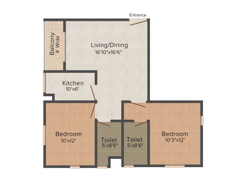 Oswal Orchard County (2BHK+2T (1,063 sq ft) 1063 sq ft)
