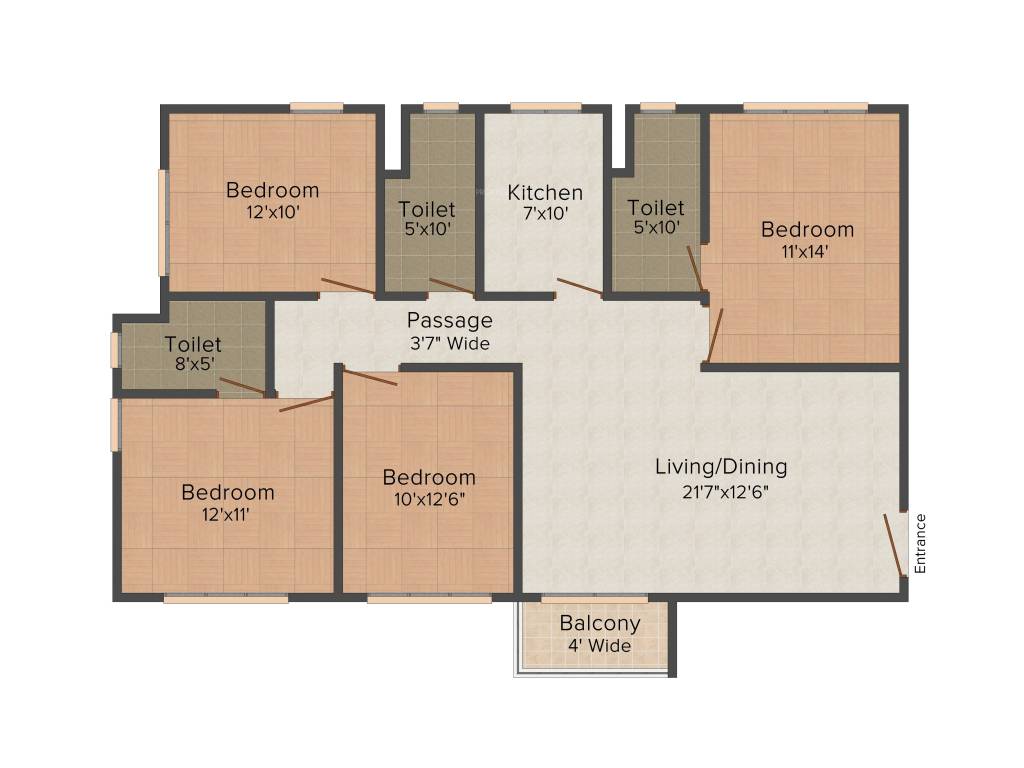 Oswal Orchard County (4BHK+3T (1,810 sq ft) 1810 sq ft)