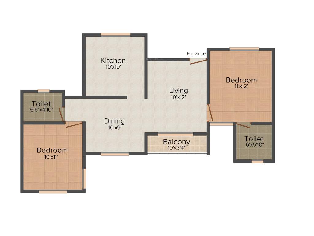 Confident Zaniah (2BHK+2T (920 sq ft) 920 sq ft)